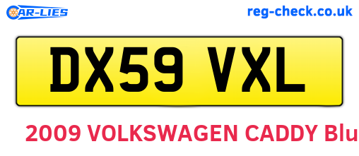 DX59VXL are the vehicle registration plates.