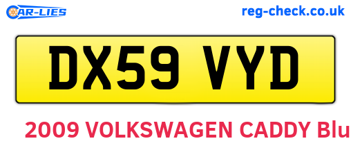 DX59VYD are the vehicle registration plates.