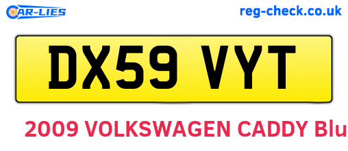 DX59VYT are the vehicle registration plates.