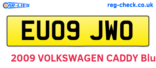 EU09JWO are the vehicle registration plates.
