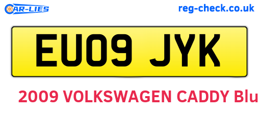 EU09JYK are the vehicle registration plates.