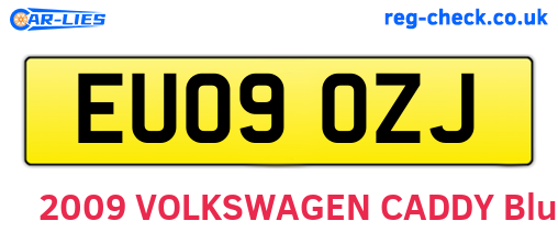 EU09OZJ are the vehicle registration plates.