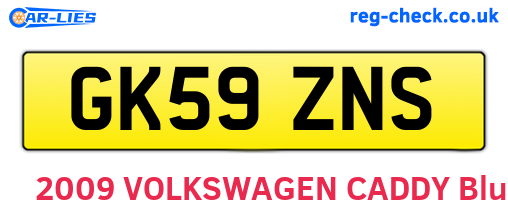 GK59ZNS are the vehicle registration plates.