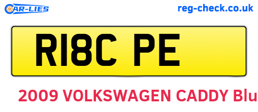 R18CPE are the vehicle registration plates.