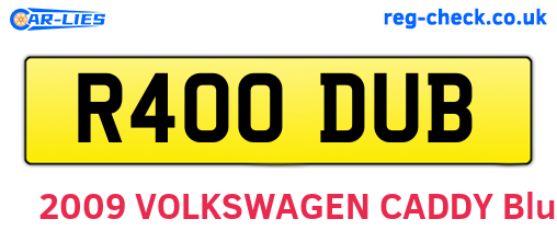 R400DUB are the vehicle registration plates.
