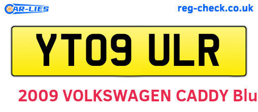 YT09ULR are the vehicle registration plates.