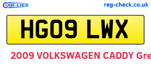 HG09LWX are the vehicle registration plates.