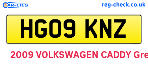 HG09KNZ are the vehicle registration plates.