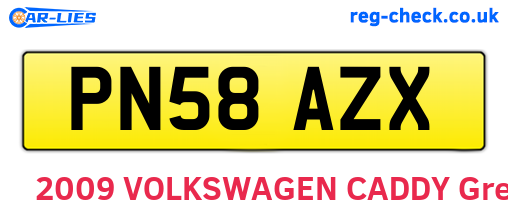 PN58AZX are the vehicle registration plates.