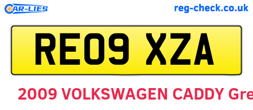 RE09XZA are the vehicle registration plates.