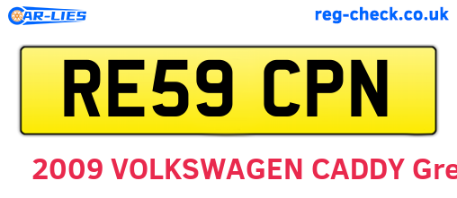 RE59CPN are the vehicle registration plates.
