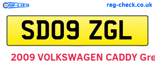 SD09ZGL are the vehicle registration plates.