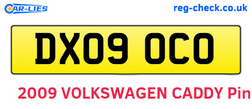 DX09OCO are the vehicle registration plates.