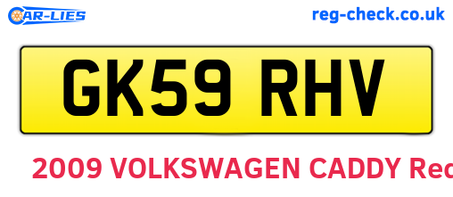 GK59RHV are the vehicle registration plates.