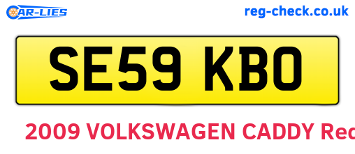 SE59KBO are the vehicle registration plates.