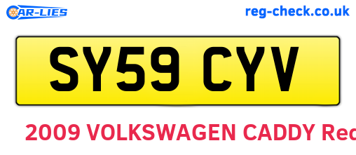 SY59CYV are the vehicle registration plates.
