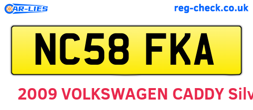 NC58FKA are the vehicle registration plates.