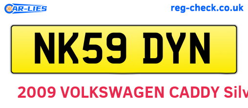NK59DYN are the vehicle registration plates.