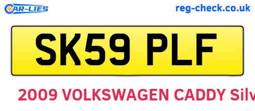 SK59PLF are the vehicle registration plates.
