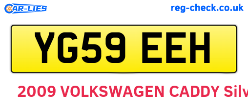 YG59EEH are the vehicle registration plates.
