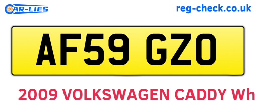 AF59GZO are the vehicle registration plates.