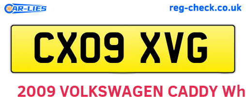 CX09XVG are the vehicle registration plates.