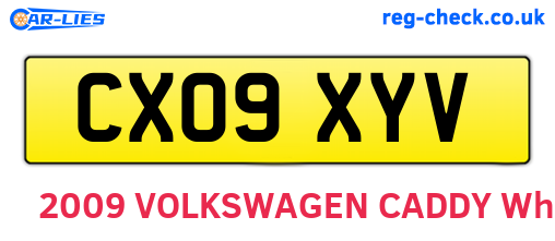 CX09XYV are the vehicle registration plates.