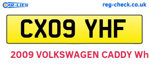 CX09YHF are the vehicle registration plates.