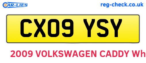 CX09YSY are the vehicle registration plates.