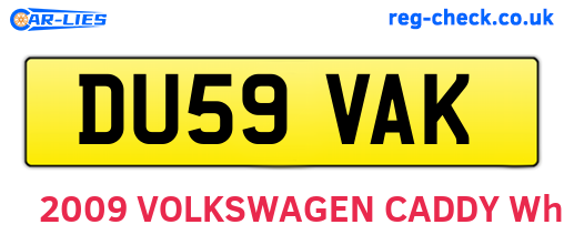 DU59VAK are the vehicle registration plates.