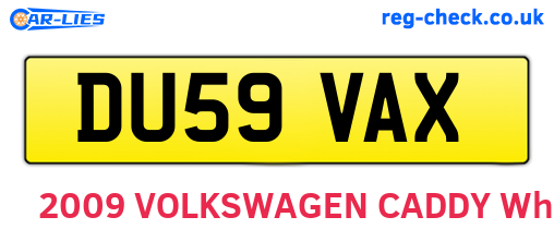 DU59VAX are the vehicle registration plates.