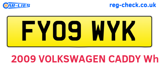 FY09WYK are the vehicle registration plates.