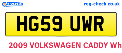 HG59UWR are the vehicle registration plates.