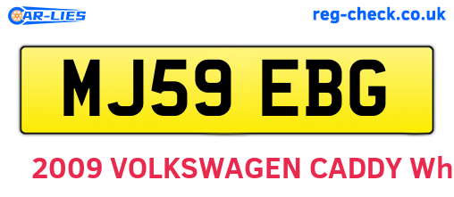 MJ59EBG are the vehicle registration plates.