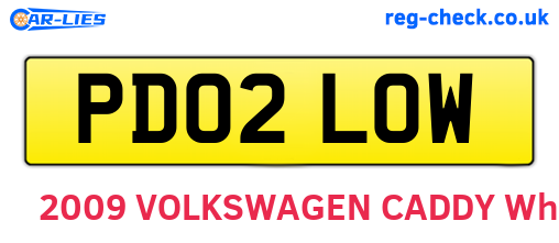 PD02LOW are the vehicle registration plates.