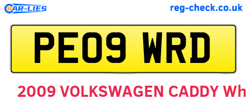 PE09WRD are the vehicle registration plates.