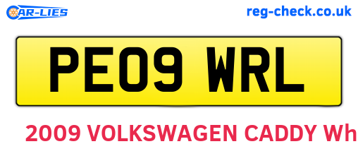 PE09WRL are the vehicle registration plates.