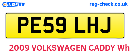 PE59LHJ are the vehicle registration plates.