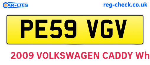 PE59VGV are the vehicle registration plates.