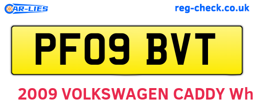 PF09BVT are the vehicle registration plates.