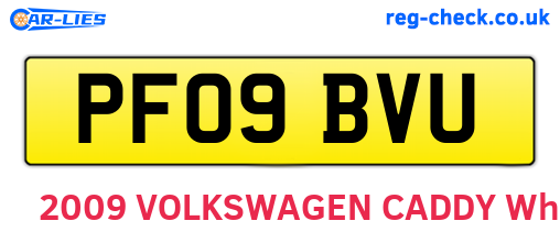 PF09BVU are the vehicle registration plates.