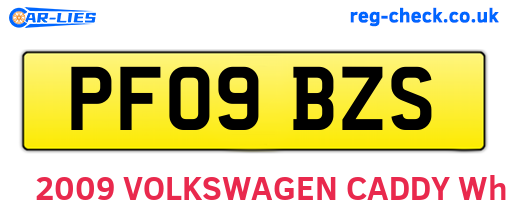 PF09BZS are the vehicle registration plates.