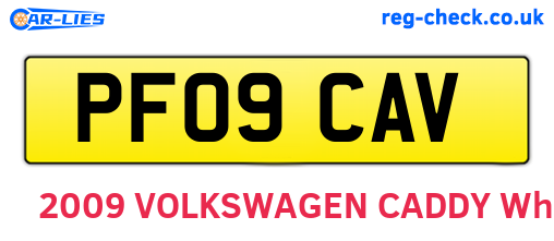 PF09CAV are the vehicle registration plates.