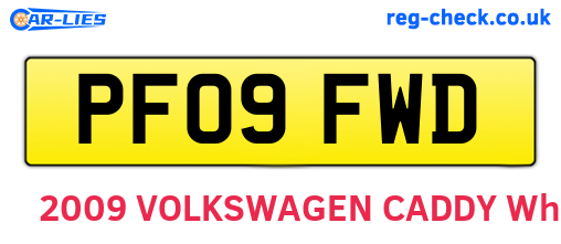 PF09FWD are the vehicle registration plates.