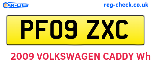 PF09ZXC are the vehicle registration plates.