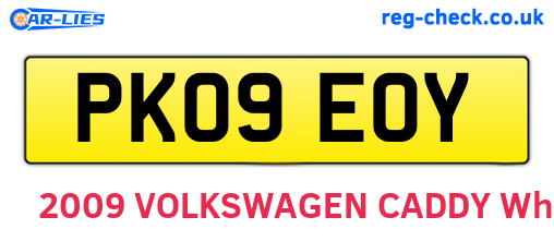 PK09EOY are the vehicle registration plates.