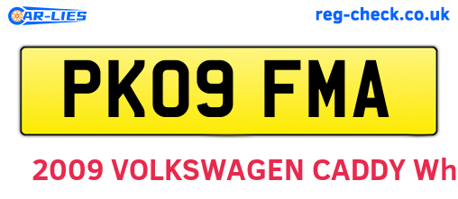 PK09FMA are the vehicle registration plates.