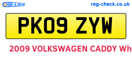 PK09ZYW are the vehicle registration plates.