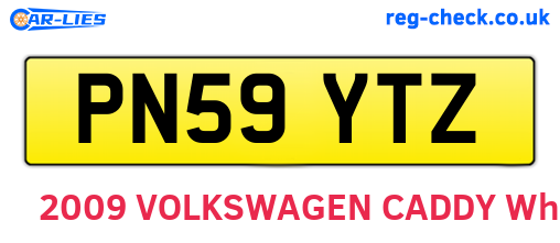 PN59YTZ are the vehicle registration plates.