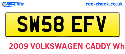 SW58EFV are the vehicle registration plates.